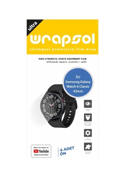 Samsung Galaxy Watch 6 Classic 43 mm Akıllı Saat Ekran Koruyucu Poliüretan Film fiyatları