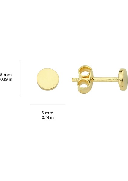 14 Ayar Altın Minik Yuvarlak Küpe 0,62 gr modelleri