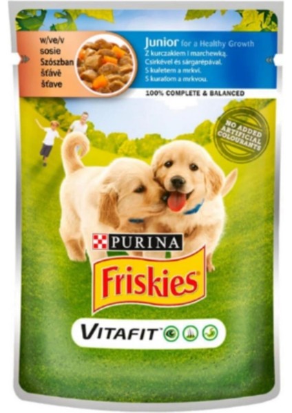Junior Tavuklu ve Havuçlu Yavru Yaş Köpek Maması 100 gr x 20 'li