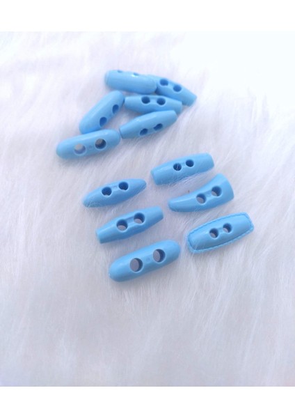 60 Adet 25 Mm Karışık Desenli Mavi Renk Fil Dişi Düğme