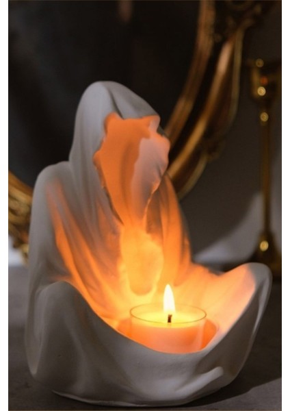 Dua Eden Keşiş Tütsülük ve Mumluk Büyük Boy Beyaz modelleri