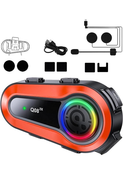 Q08-2X Intercom Otomotosiklet Bluetooth Kask Kulaklık
