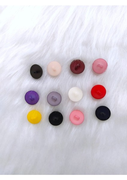 60 Adet 15 mm Karışık Renkli Yuvarlak Tek Delikli Inci Düğme Hırka Yelek Düğme