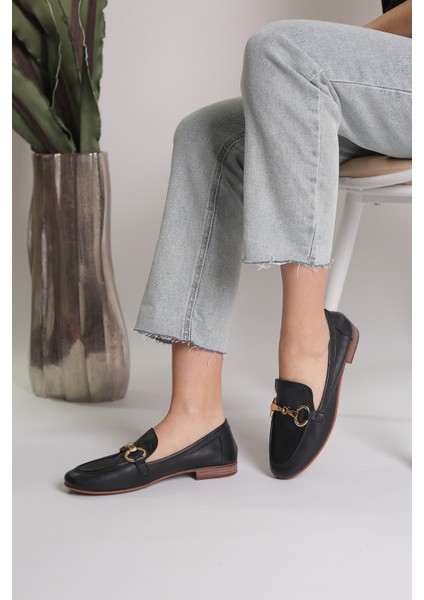 Cecilia Hakiki Deri El Yapımı Kadın Loafer