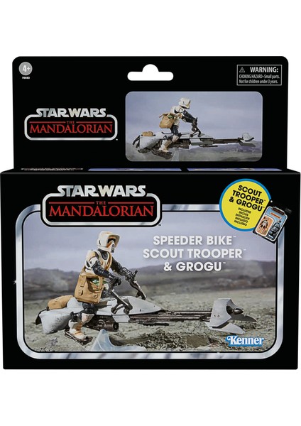 Star Wars Vintage Collection Speeder Bike, Scout Trooper & Grogu (The Mandalorian) Araç ve Figür Seti