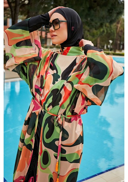 Paraşüt Siyah Tam Kapalı Tesettür Mayo M2423 indirimleri