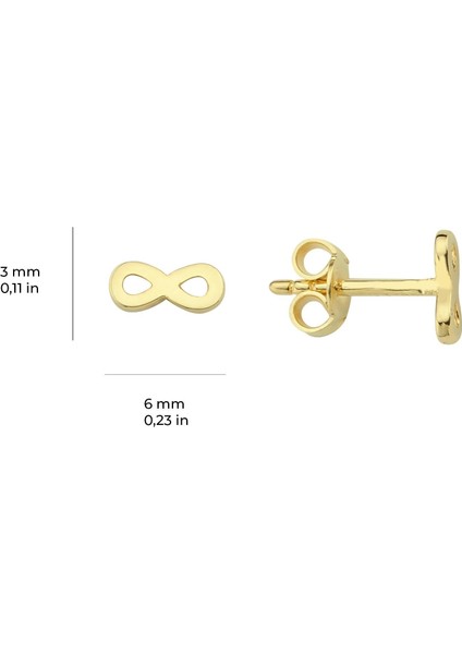 14 Ayar Altın Minik Sonsuzluk Küpe 0,59 gr