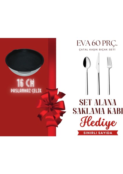 Eva 60 Parça Çatal Kaşık Bıçak Seti + Saklama Kabı Hediyeli modelleri