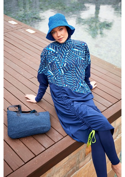 Paraşüt Lacivert Tam Kapalı Tesettür Mayo M2427 fiyatları