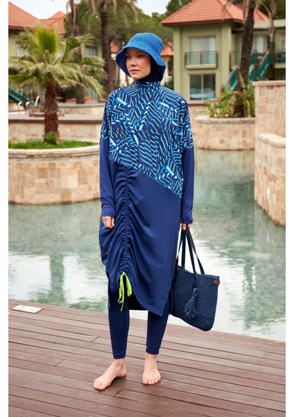 Paraşüt Lacivert Tam Kapalı Tesettür Mayo M2427 modelleri