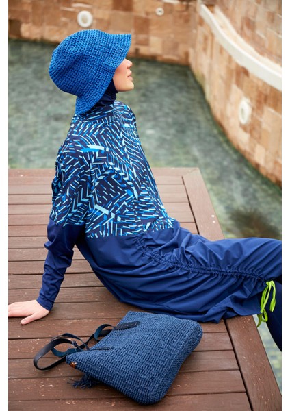 Paraşüt Lacivert Tam Kapalı Tesettür Mayo M2427 indirimleri