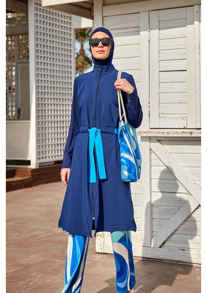 Paraşüt Lacivert Tam Kapalı Tesettür Mayo M2428 fırsatları