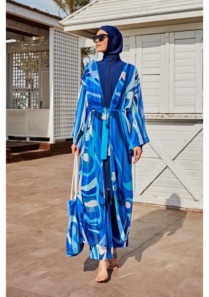 Paraşüt Lacivert Tam Kapalı Tesettür Mayo M2428 indirimleri