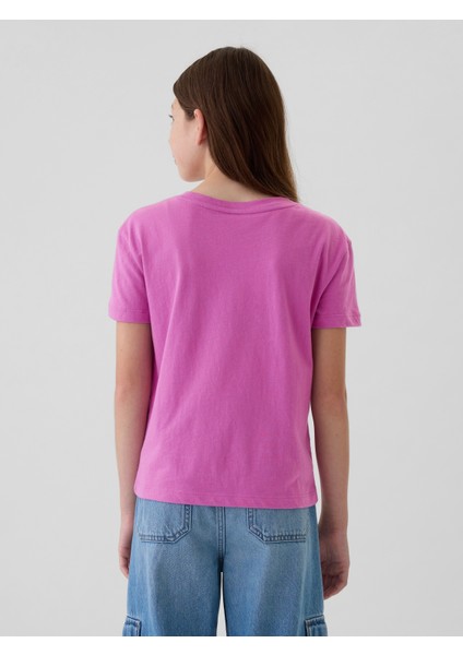 Kız Çocuk Pembe Grafikli T-Shirt