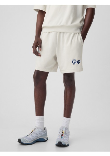 Erkek Kırık Beyaz 7" Gap Logo Şort