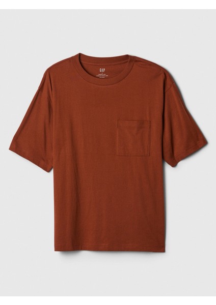 Erkek Kahverengi Cepli Everyday Soft Oversize T-Shirt