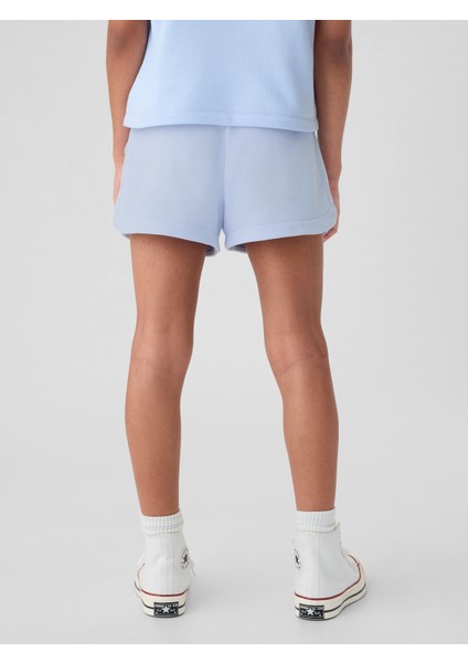 Kız Çocuk Mavi Mini Gap Logo Sweat Şort