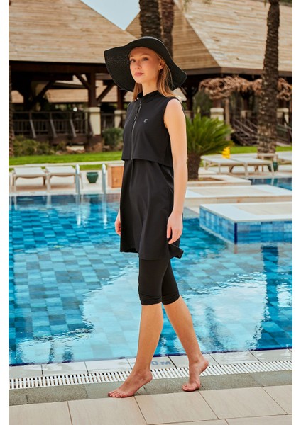 Paraşüt Siyah Taytlı Yarı Kapalı Mayo M2458 fiyatları