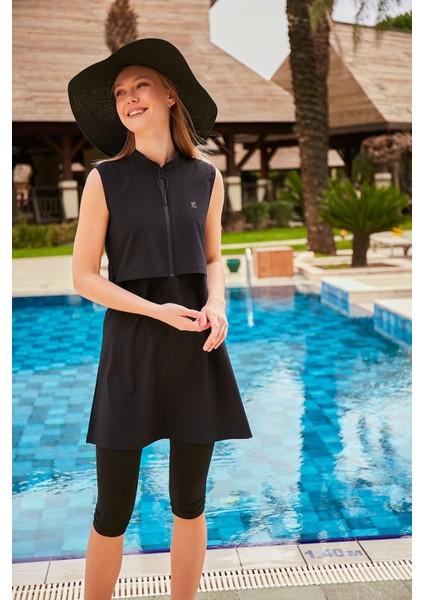 Paraşüt Siyah Taytlı Yarı Kapalı Mayo M2458 indirimleri