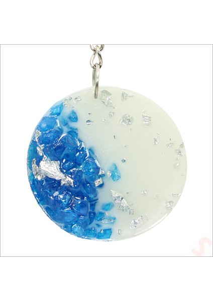 Mavi Taşlı Epoksi Anahtarlık, Gümüş - 1 Adet modelleri