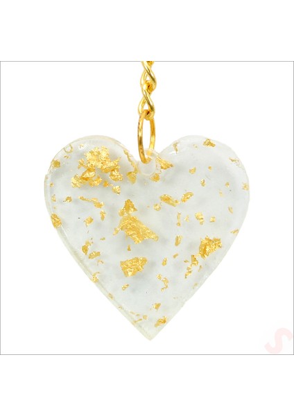 Epoksi Kalp Anahtarlık, Altın - 10 Adet fırsatları