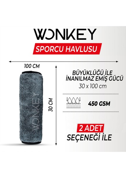 - Sporcu Fitness Antreman Havlusu 30x100 cm, Ultra Hafif ve Hızlı Kuruyan Mikrofiber Spor Havlu, Gym Boks Pilates Tenis Havlusu (2'i Paket - Gri)