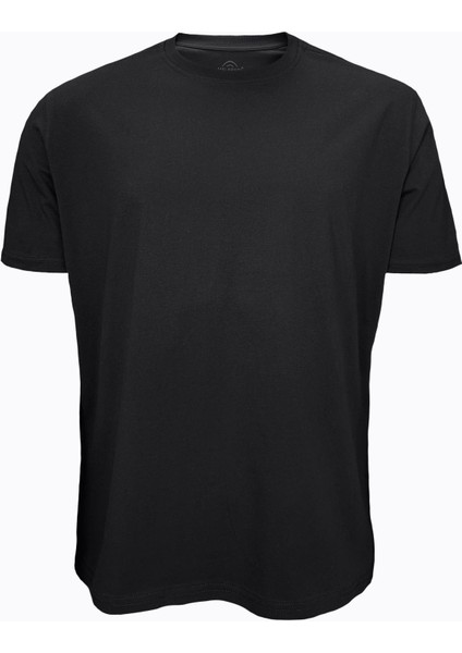 Siyah Erkek Tişört Loose Fit / %100 Pamuk Bol Rahat Kesim 6040