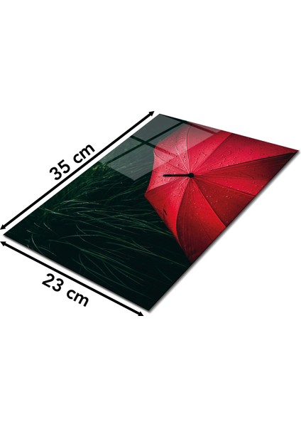 Kırmızı Şemsiye Cam Kesme Tahtası, Silikon Ayaklı, Sunum Kesim Doğrama Tablası, Temperli ve Rodajlı fiyatları