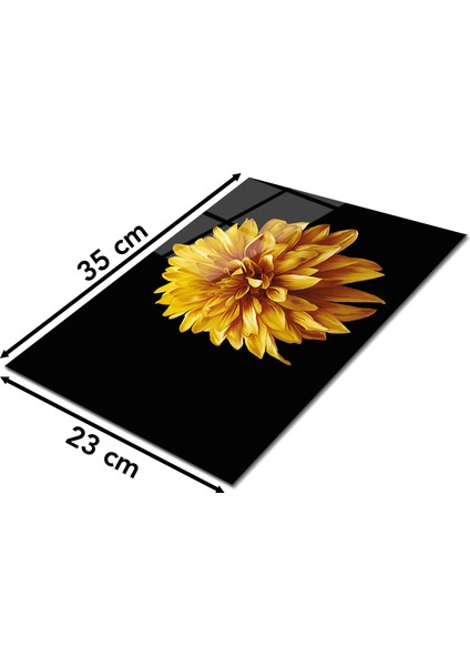 Sarı Çiçekli Siyah Cam Kesme Tahtası, Silikon Ayaklı, Sunum Kesim Doğrama Tablası, Temperli Rodajlı fiyatları