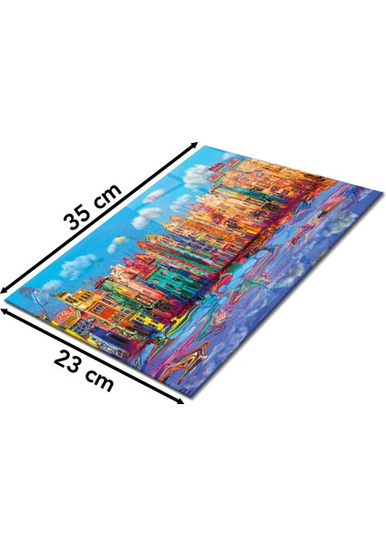 Sanatsal Evler Cam Kesme Tahtası, Silikon Ayaklı, Sunum Kesim Doğrama Tablası, Temperli ve Rodajlı fiyatları