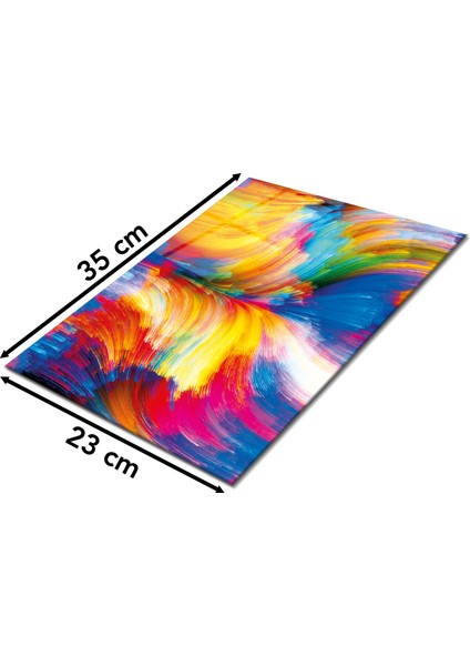 Renkli Fraktal Cam Kesme Tahtası, Silikon Ayaklı, Sunum Kesim Doğrama Tablası, Temperli ve Rodajlı fiyatları