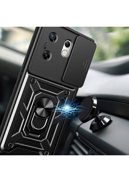 Infinix Zero 30 4g Kılıf Manyetik Standlı Kamera Korumalı Yüzüklü Zırh Tank Kılıf Koruyucu Kapak