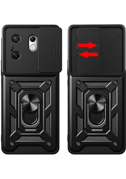 Infinix Zero 30 4g Kılıf Manyetik Standlı Kamera Korumalı Yüzüklü Zırh Tank Kılıf Koruyucu Kapak