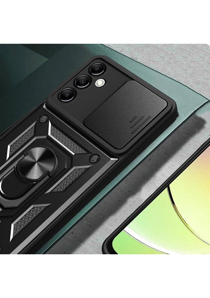 Samsung Galaxy A14 Kılıf Manyetik Standlı Kamera Korumalı Yüzüklü Zırh Tank Kılıf Koruyucu Kapak