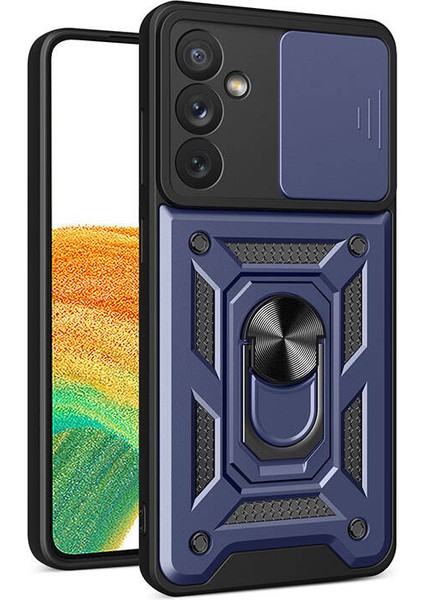 Samsung Galaxy A34 Kılıf Manyetik Standlı Kamera Korumalı Yüzüklü Zırh Tank Kılıf Koruyucu Kapak