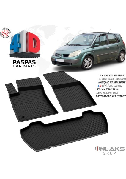 Renault Scenic 2 - 4d Havuzlu Paspas 2003-2009 Arası