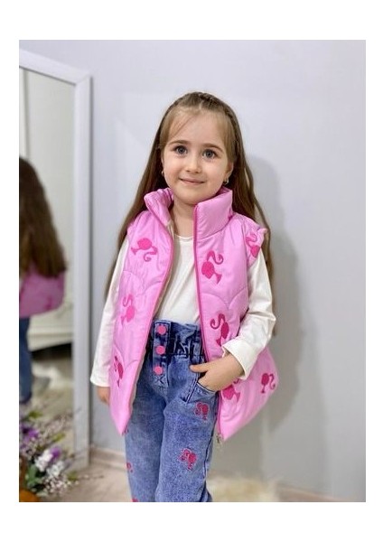 Kız Çocuk Yelek Badi Pantolon 3 Lü Takım