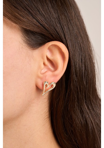 Kadın Asimetrik Kalp Model Bijuteri Küpe fiyatları