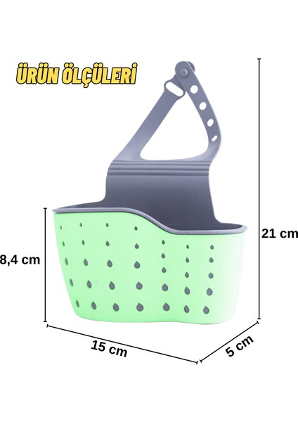 Banyo ve Mutfak Musluk Askılı Bulaşık Süngeri ve Sabunluk Süzgeçli Düzenleyici