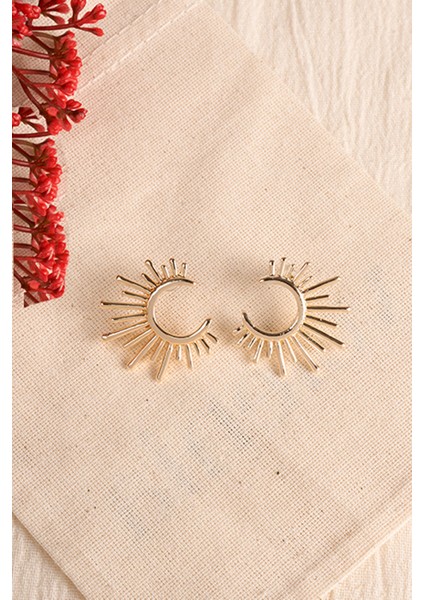 Kadın Altın Güneş Model Bijuteri Küpe