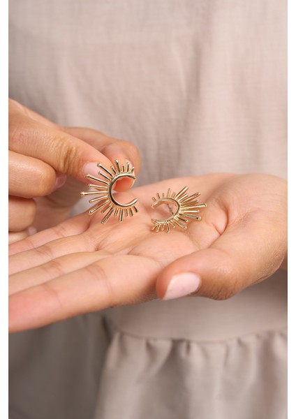 Kadın Altın Güneş Model Bijuteri Küpe modelleri