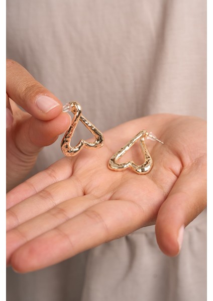 Kadın Kalp Model Bijuteri Küpe