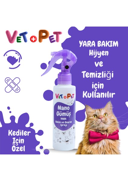 Kedi Için Nano Gümüş Yara Bakım ve Onarım Sprey