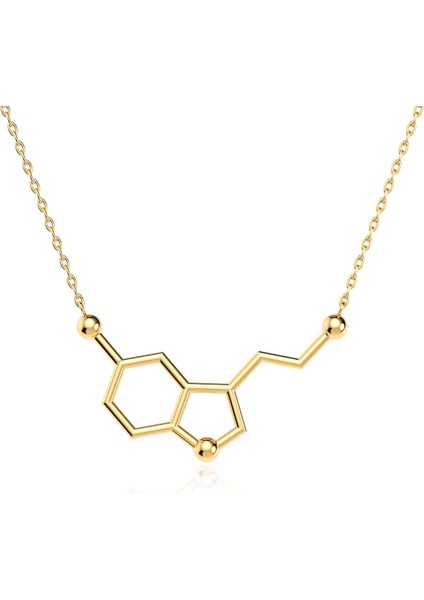 Serotonin Mutluluk Hormonu Altın Kaplama Gümüş Kolye