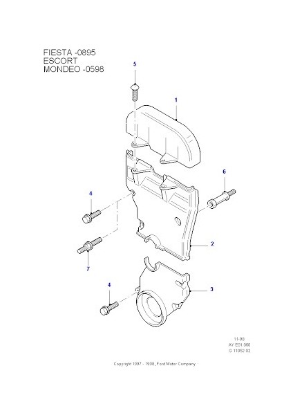 Ford Escort Eksantrik Kayış Triger Kapağı Alt 938M6M016BE