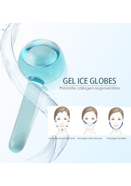 2 Li Set Buz Küre Soğuk Masaj ve Terapi Topu Ice Globes Leke Önleyici Gözenek Giderici, Sıkılaştırıcı