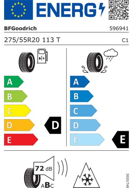 Bfgoodrich 275/55 R20 113T Trail-Terrain T/A Owl (B.Ilı) Suv Yaz Lastiği ( Üretim Yılı: 2023 )