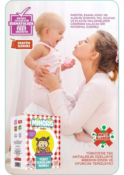 Baby Organik Yüzey Temizleme Mendili Tek Paketli 20 Yaprak x 2 Adet