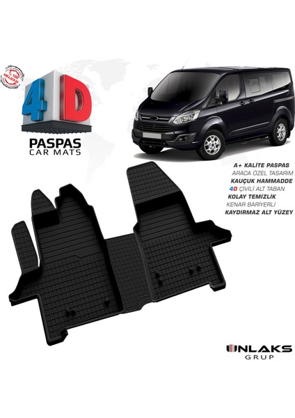 RK Carshop Ford Tourneo Custom Ferrous 4d Havuzlu Kauçuk Paspas 2012 ve Üstü