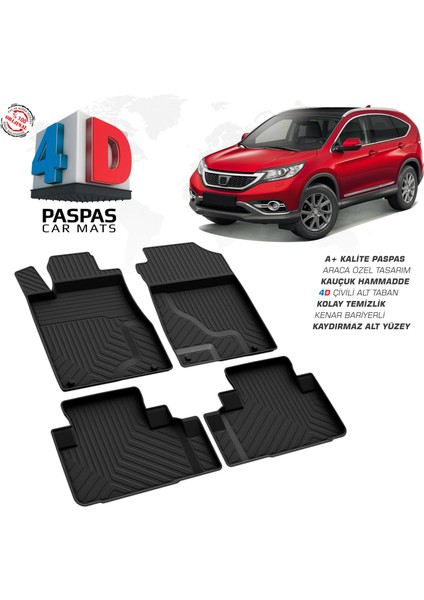 Honda Cr-V 4 Ferrous 4d Havuzlu Kauçuk Paspas 2013 2016